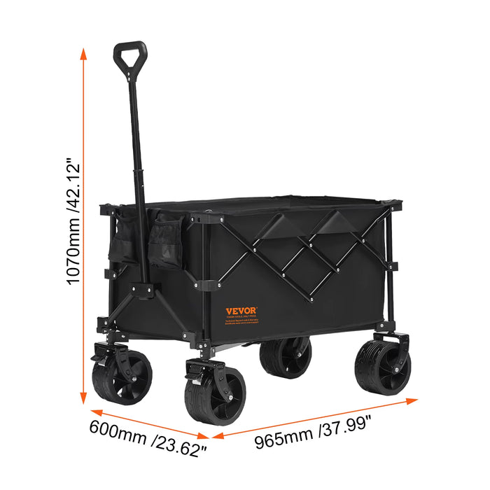Collapsible Folding Wagon Beach Wagon Cart with All - Terrain Wheels Drink Holders Sports Wagon for Camping Shopping - AUDIO BOOKS - audio - books - book