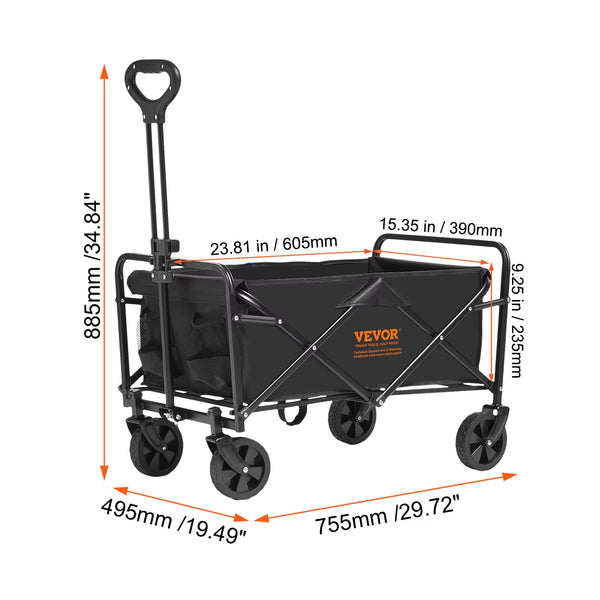 Collapsible Folding Wagon Beach Wagon Cart with All - Terrain Wheels Drink Holders Sports Wagon for Camping Shopping - AUDIO BOOKS - audio - books - book