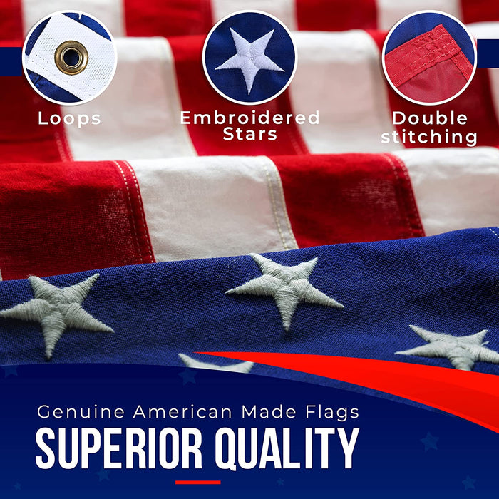 American Flag | American Flags for outside 4X6 |100% Made in USA Flags - US Flag 4X6 American Flag Heavy Duty Outdoor with Embroidered Stars and Sewn Stripes | Flag for Outside