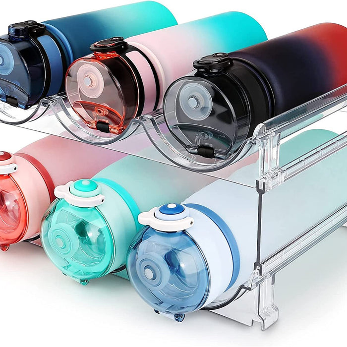 Water Bottle Organizer for Cabinet, Water Bottle Storage Organizer, 2 Packs Water Bottle Storage Rack, Water Bottle Holder for Cabinet, Stackable Water Bottle Storage Rack - AUDIO BOOKS - audio - books - book