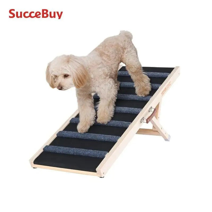 Dog Ramp Folding Ladder Anti - Slip High Adjustable Wooden Pet Ramp Removable for Small Old Dog Climbing Stairs Sofa Car - AUDIO BOOKS - audio - books - book