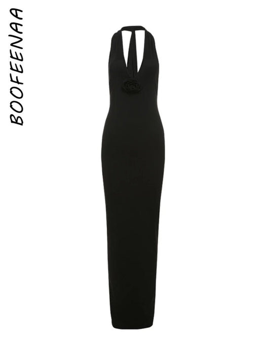 Long Party Dresses for Women Elegant Sexy Floral - Applique Halter Backless Maxi Dress Summer Clothes 2024 C83 - CE37 - AUDIO BOOKS - audio - books - book