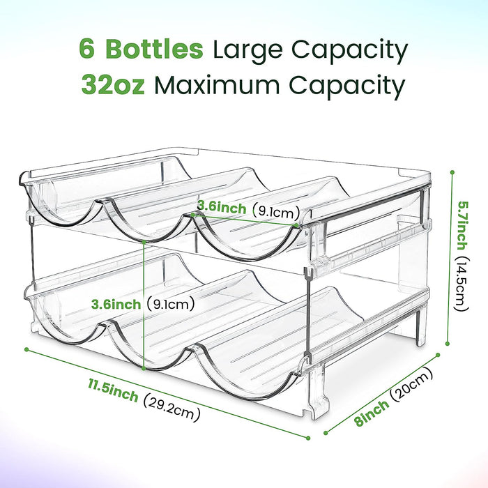 Water Bottle Organizer for Cabinet, Water Bottle Storage Organizer, 2 Packs Water Bottle Storage Rack, Water Bottle Holder for Cabinet, Stackable Water Bottle Storage Rack - AUDIO BOOKS - audio - books - book