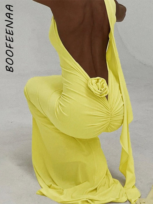 Long Party Dresses for Women Elegant Sexy Floral - Applique Halter Backless Maxi Dress Summer Clothes 2024 C83 - CE37 - AUDIO BOOKS - audio - books - book