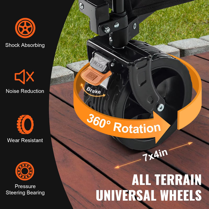 Collapsible Folding Wagon Beach Wagon Cart with All - Terrain Wheels Drink Holders Sports Wagon for Camping Shopping - AUDIO BOOKS - audio - books - book