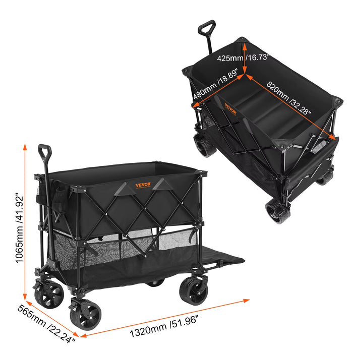 Collapsible Folding Wagon Beach Wagon Cart with All - Terrain Wheels Drink Holders Sports Wagon for Camping Shopping - AUDIO BOOKS - audio - books - book