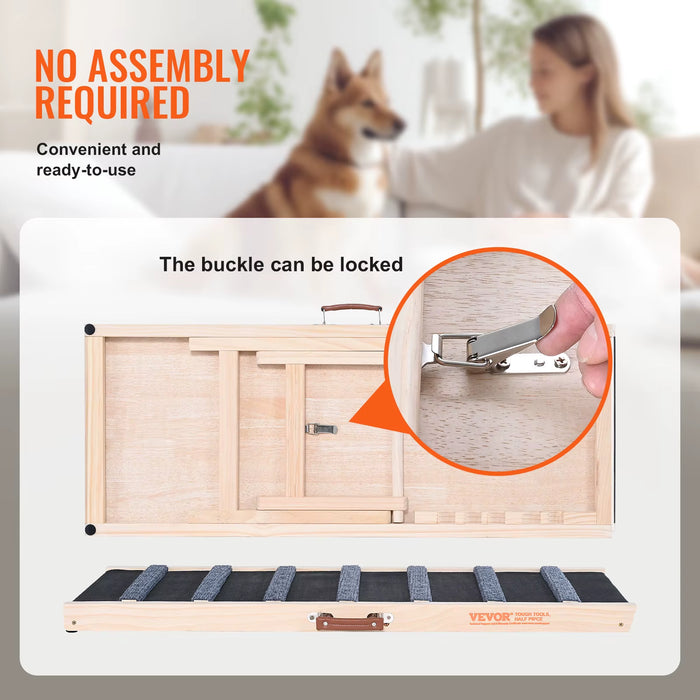 Dog Ramp Folding Ladder Anti - Slip High Adjustable Wooden Pet Ramp Removable for Small Old Dog Climbing Stairs Sofa Car - AUDIO BOOKS - audio - books - book